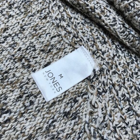 Jones New York Chunky Sweater Knit Waterfall Vest – Cream & Gray – Size M (NWT) - Picture 8 of 9